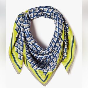 Vince Camuto Geometric Blue and Yellow Square Scarf-NWT